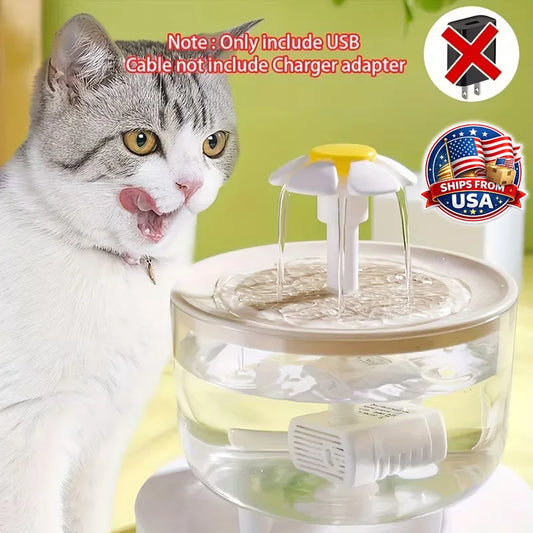 Automatic Pet Water Fountain for Cats and Dogs Large Capacity USB Powered