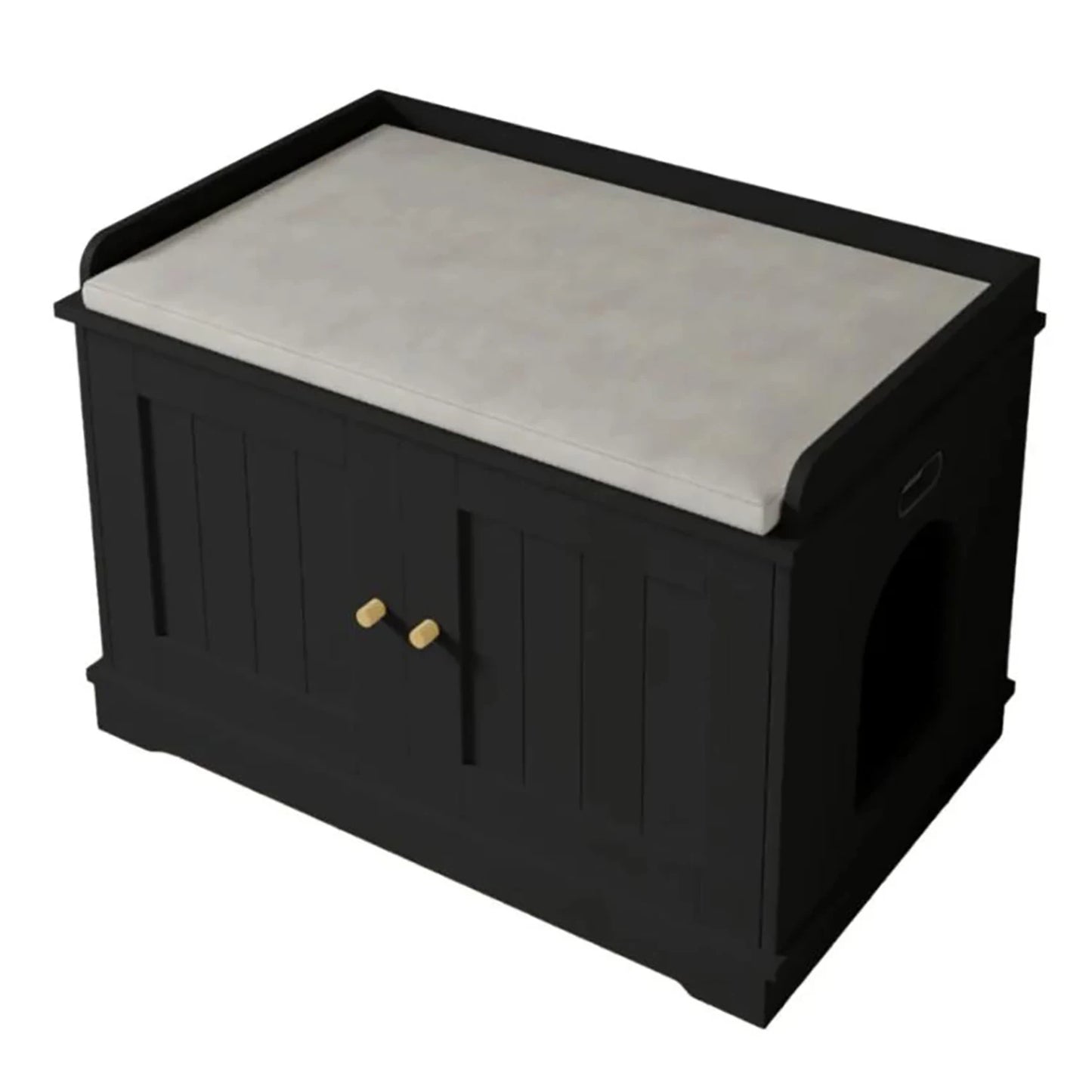 31.5 Inch Wooden Cat Litter Box Enclosure With Barn Door Ventilated