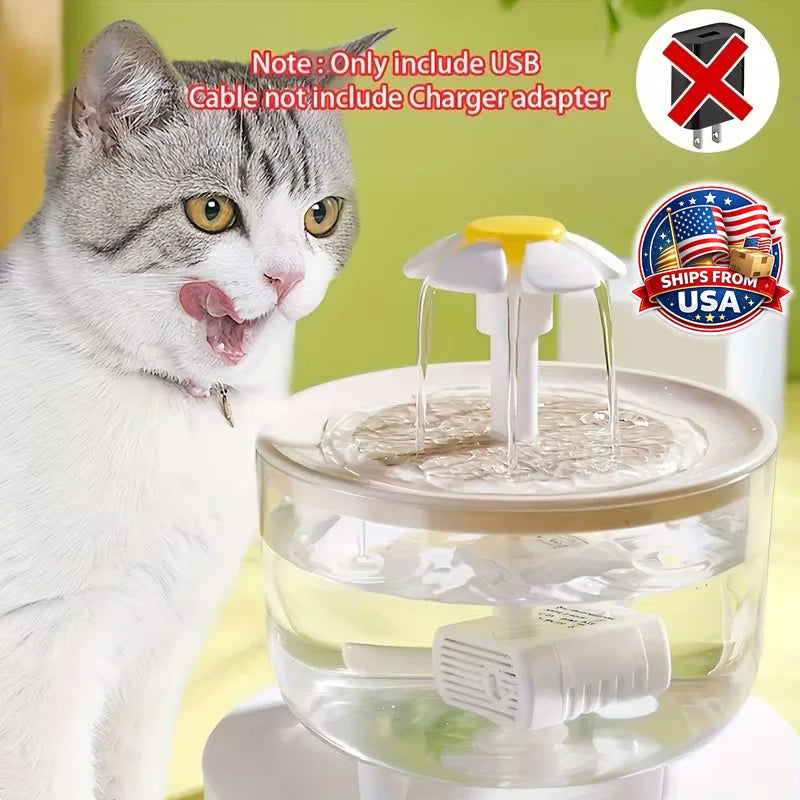 Automatic Pet Water Fountain for Cats and Dogs Large Capacity USB Powered