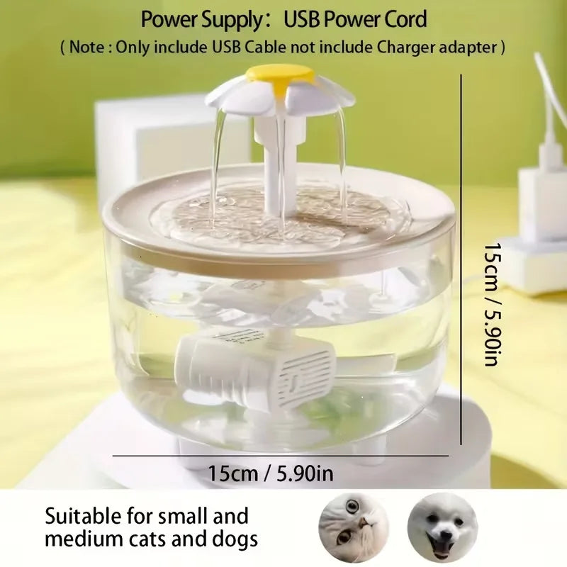 Automatic Pet Water Fountain for Cats and Dogs Large Capacity USB Powered