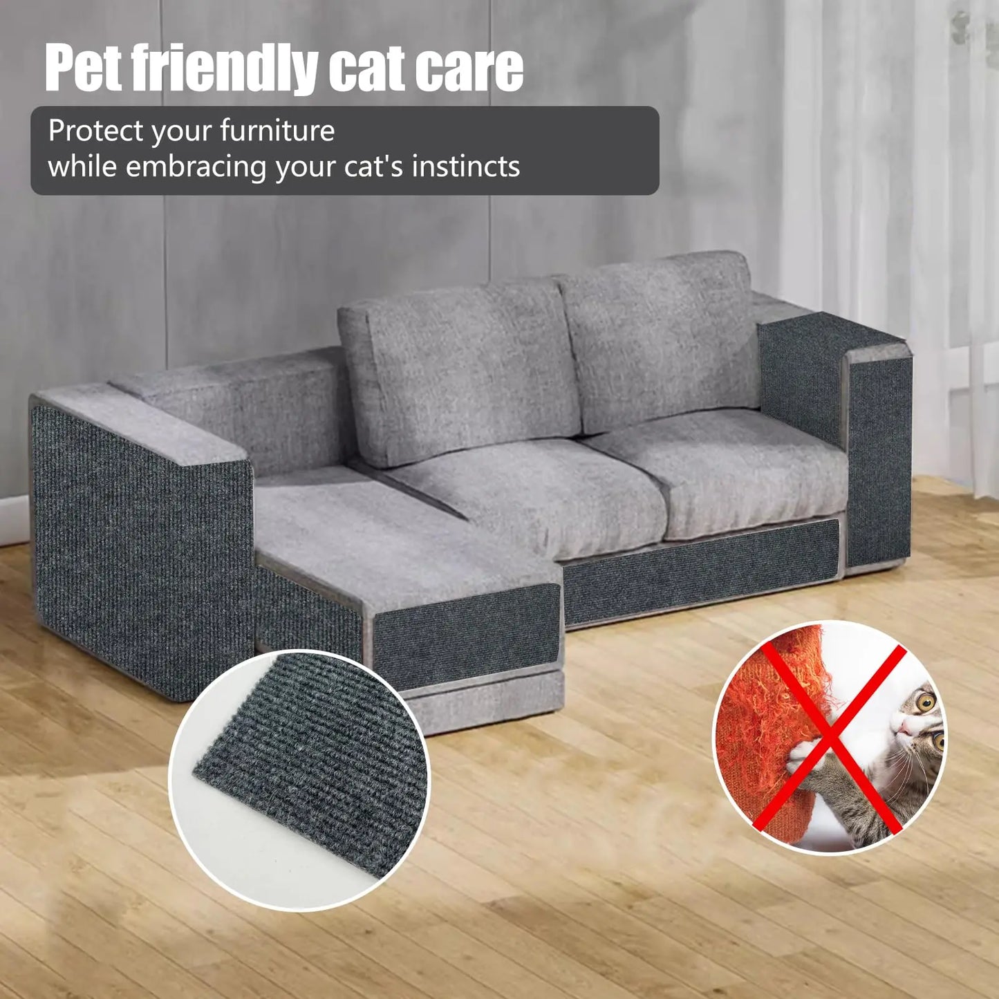 Anti Cat Scratch Mat Trimmable Self-Adhesive Carpet