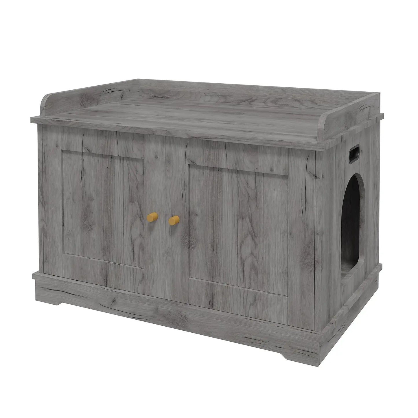 31.5 Inch Wooden Cat Litter Box Enclosure With Barn Door Ventilated