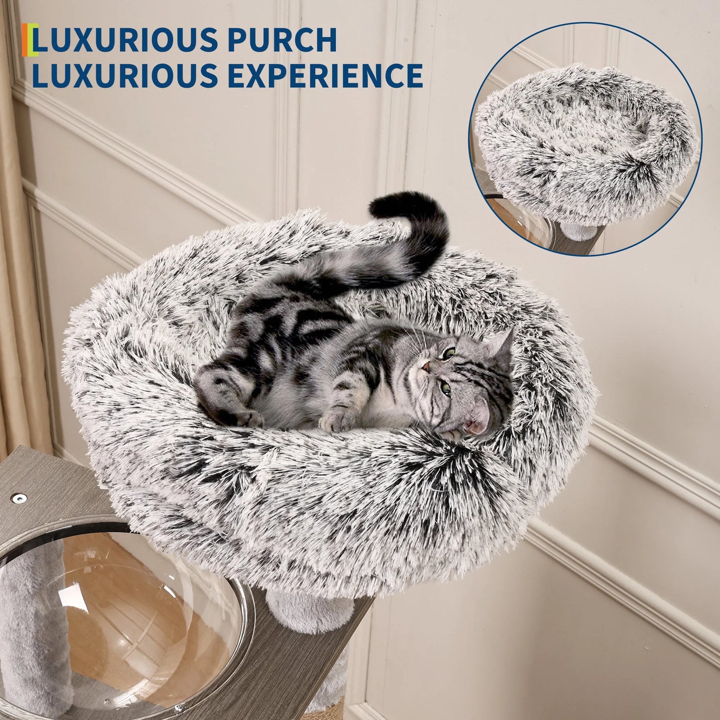 66.9'' Multi-Level Cat Tree Tower with Enclosed Litter Box – Cat Furniture for Indoor