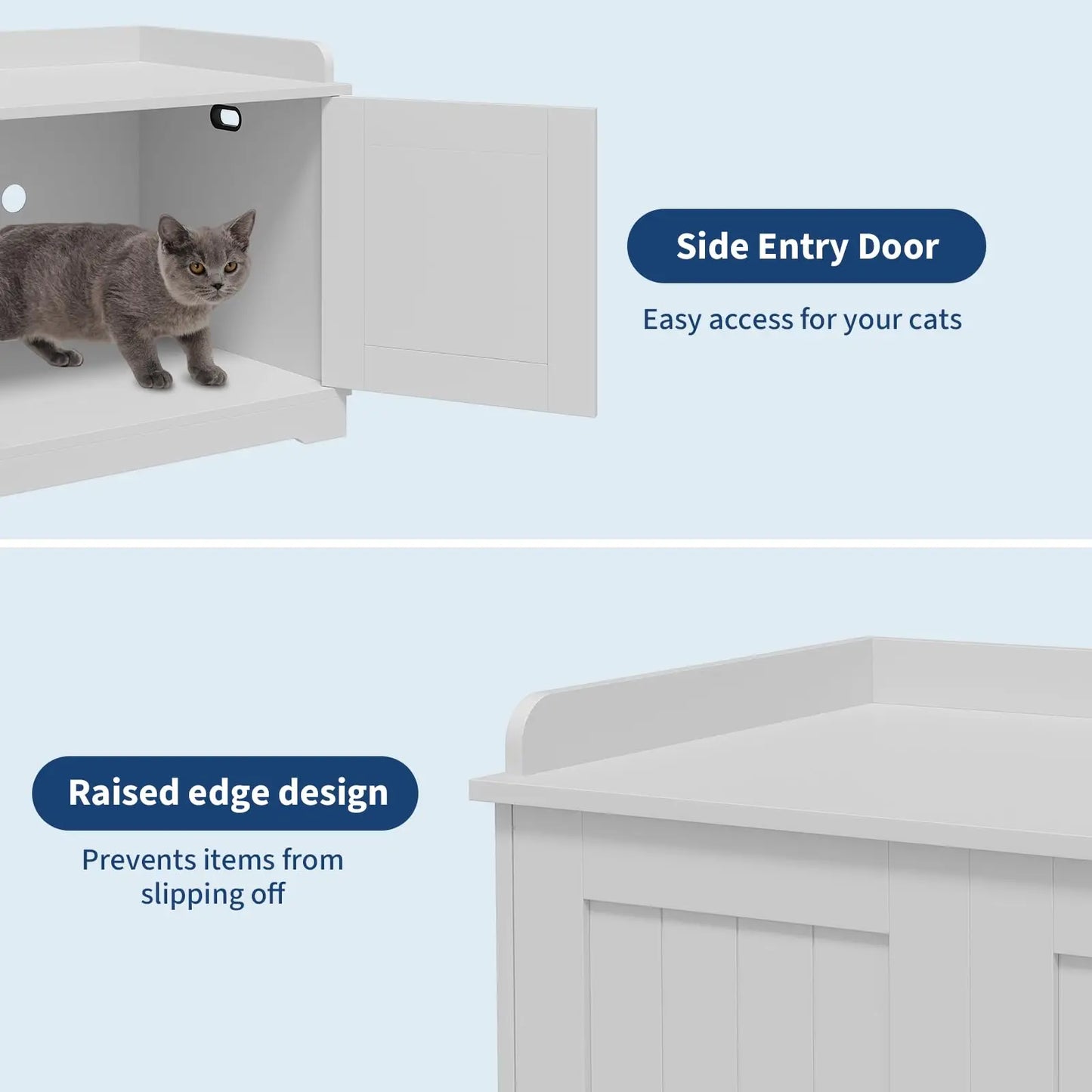 31.5 Inch Wooden Cat Litter Box Enclosure With Barn Door Ventilated