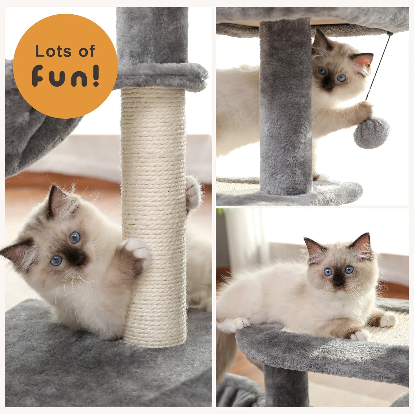 Plush Cat Tower with Large Cat Condo