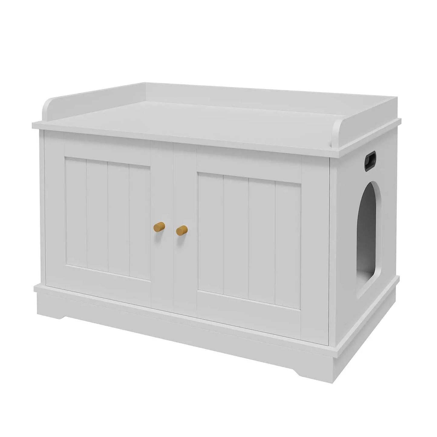 31.5 Inch Wooden Cat Litter Box Enclosure With Barn Door Ventilated