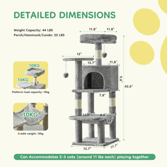 44in Tall Climbing Cat Tree